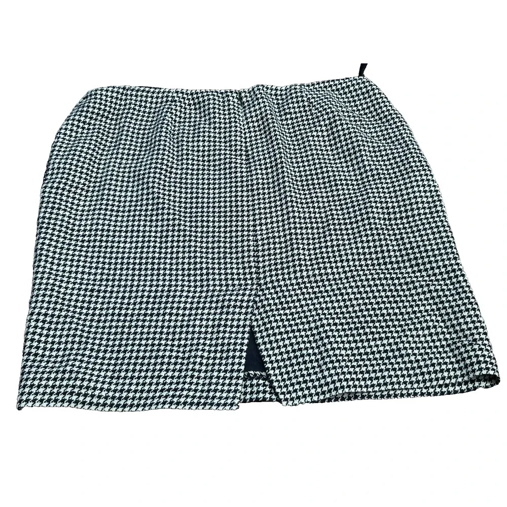 Lauren Ralph Lauren Womens Black/White Houndstooth Silk Straight Skirts Size 20W